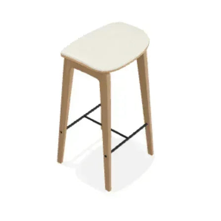 Scaun de bar fara spatar NY11 din stejar cu sezut din piele Envy - Norr11 - PARIS14A.RO