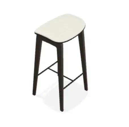 Scaun de bar fara spatar NY11 din stejar cu sezut din piele Envy - Norr11 - PARIS14A.RO