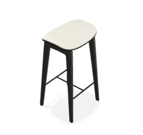 Scaun de bar fara spatar NY11 din stejar cu sezut din piele Envy - Norr11 - PARIS14A.RO