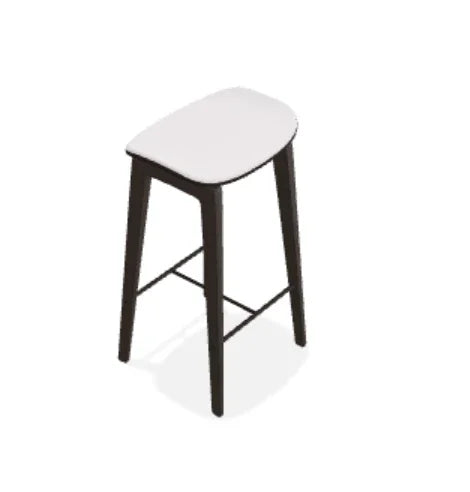 Scaun de bar fara spatar NY11 din stejar cu sezut din tesatura Alpaca - Norr11 - PARIS14A.RO