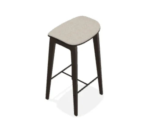 Scaun de bar fara spatar NY11 din stejar cu sezut din tesatura Fiord - Norr11 - PARIS14A.RO