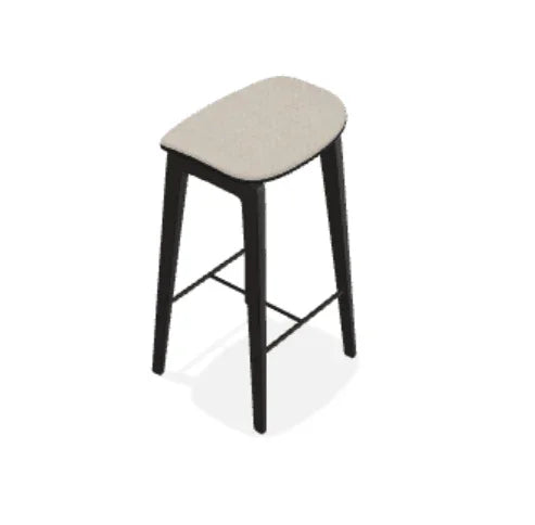 Scaun de bar fara spatar NY11 din stejar cu sezut din tesatura Fiord - Norr11 - PARIS14A.RO