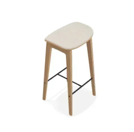 Scaun de bar fara spatar NY11 din stejar cu sezut din tesatura Keiga - Norr11 - PARIS14A.RO