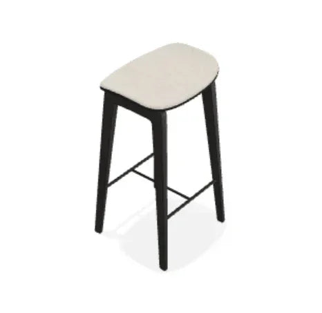 Scaun de bar fara spatar NY11 din stejar cu sezut din tesatura Keiga - Norr11 - PARIS14A.RO