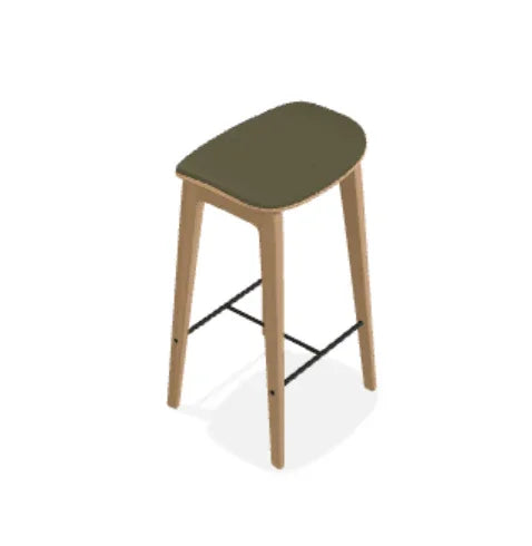 Scaun de bar fara spatar NY11 din stejar cu sezut din tesatura Moss - Norr11 - PARIS14A.RO