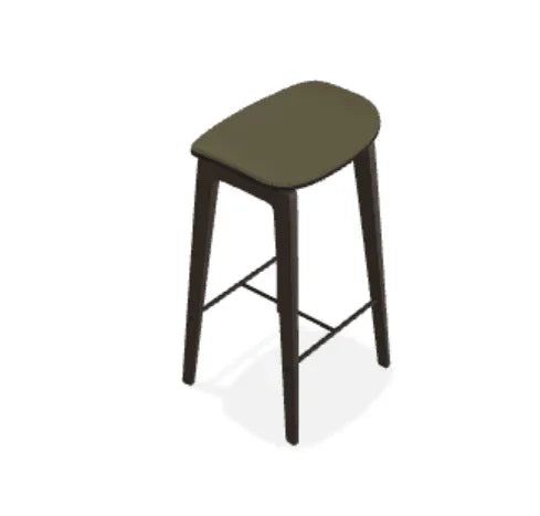 Scaun de bar fara spatar NY11 din stejar cu sezut din tesatura Moss - Norr11 - PARIS14A.RO