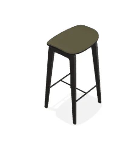 Scaun de bar fara spatar NY11 din stejar cu sezut din tesatura Moss - Norr11 - PARIS14A.RO