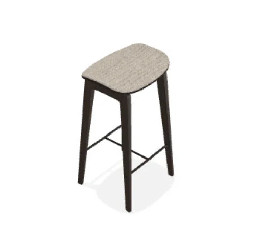 Scaun de bar fara spatar NY11 din stejar cu sezut din tesatura Savanna - Norr11 - PARIS14A.RO