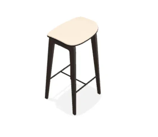 Scaun de bar fara spatar NY11 din stejar cu sezut din tesatura Steelcut Trio - Norr11 - PARIS14A.RO