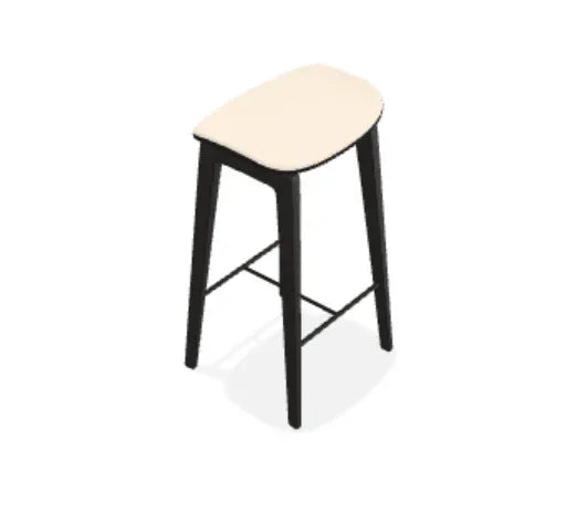 Scaun de bar fara spatar NY11 din stejar cu sezut din tesatura Steelcut Trio - Norr11 - PARIS14A.RO