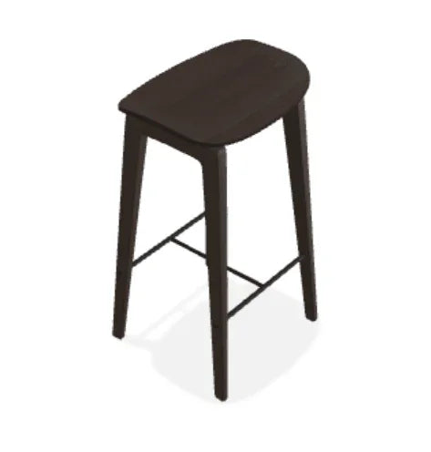 Scaun de bar fara spatar NY11 din stejar - Norr11 - PARIS14A.RO