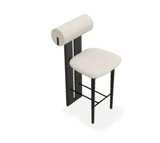 Scaun de bar Hippo din stejar cu tapiterie din piele Envy - Norr11 - PARIS14A.RO