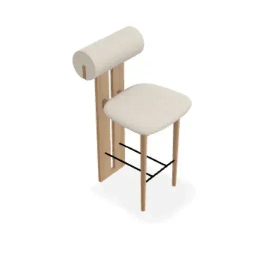 Scaun de bar Hippo din stejar cu tapiterie din tesatura Keiga - Norr11 - PARIS14A.RO