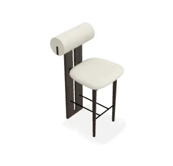 Scaun de bar Hippo din stejar cu tapiterie din tesatura Step Melange - Norr11 - PARIS14A.RO