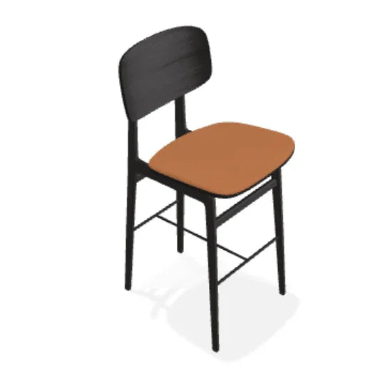 Scaun de bar NY11 din stejar cu sezut din piele Dunes - Norr11 - PARIS14A.RO