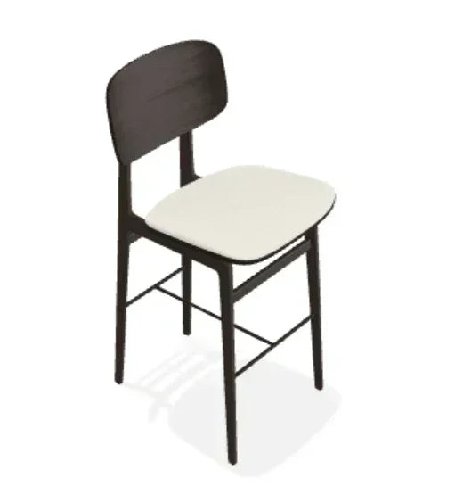 Scaun de bar NY11 din stejar cu sezut din piele Envy - Norr11 - PARIS14A.RO