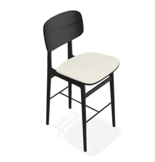 Scaun de bar NY11 din stejar cu sezut din piele Envy - Norr11 - PARIS14A.RO