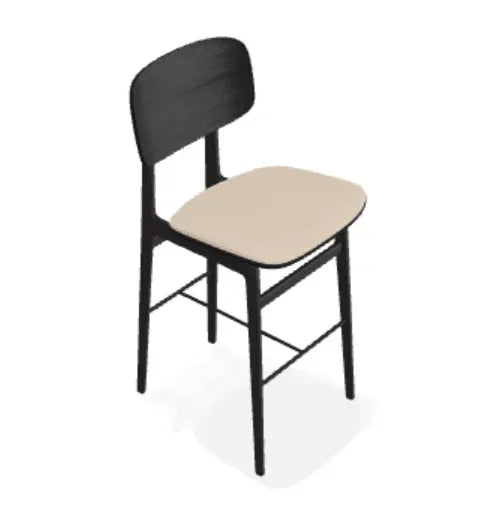 Scaun de bar NY11 din stejar cu sezut din tesatura Alpaca - Norr11 - PARIS14A.RO