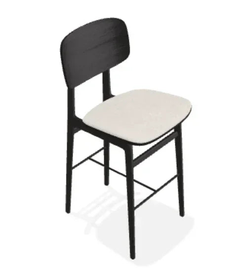 Scaun de bar NY11 din stejar cu sezut din tesatura Keiga - Norr11 - PARIS14A.RO