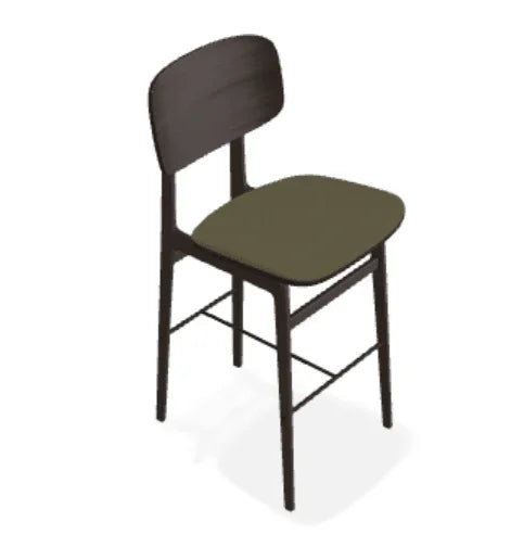 Scaun de bar NY11 din stejar cu sezut din tesatura Moss - Norr11 - PARIS14A.RO