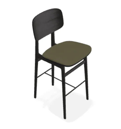 Scaun de bar NY11 din stejar cu sezut din tesatura Moss - Norr11 - PARIS14A.RO