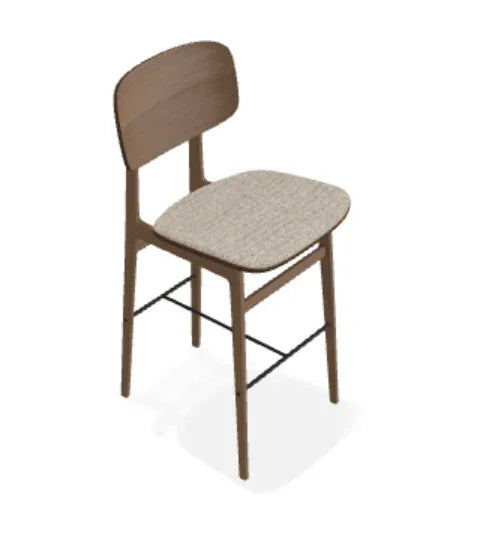 Scaun de bar NY11 din stejar cu sezut din tesatura Savanna - Norr11 - PARIS14A.RO