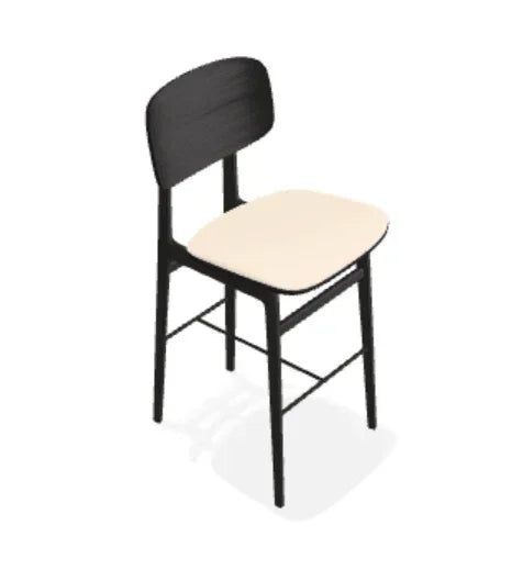 Scaun de bar NY11 din stejar cu sezut din tesatura Steelcut Trio - Norr11 - PARIS14A.RO