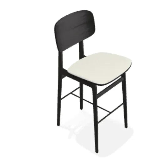 Scaun de bar NY11 din stejar cu sezut din tesatura Step Melange - Norr11 - PARIS14A.RO