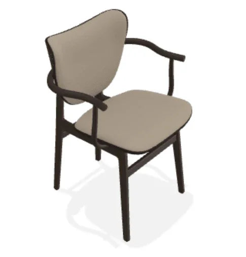 Scaun Elephant cu brate din stejar cu tapiterie frontala din piele Spectrum - Norr11 - PARIS14A.RO