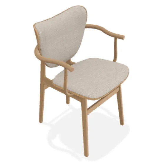 Scaun Elephant cu brate din stejar cu tapiterie frontala Fiord - Norr11 - PARIS14A.RO