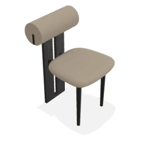 Scaun Hippo din stejar cu sezut din piele Spectrum - Norr11 - PARIS14A.RO