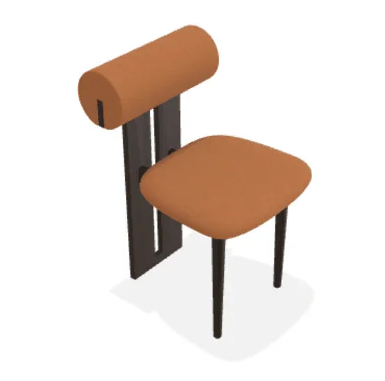 Scaun Hippo din stejar cu sezut din piele Terra - Norr11 - PARIS14A.RO