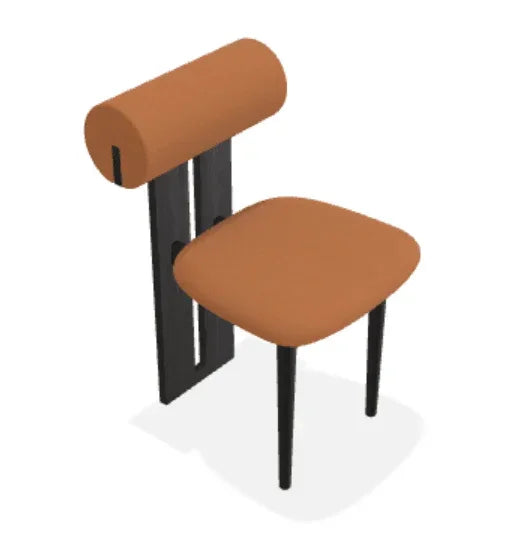 Scaun Hippo din stejar cu sezut din piele Terra - Norr11 - PARIS14A.RO