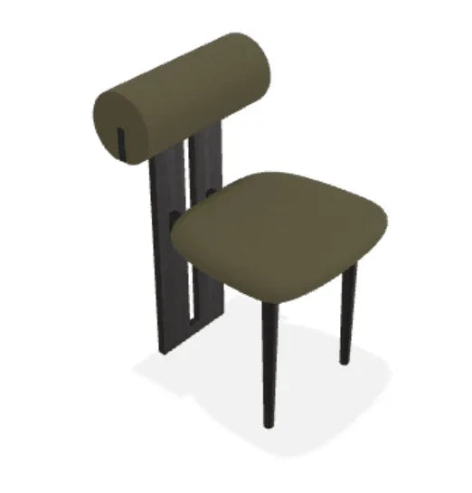 Scaun Hippo din stejar cu sezut din tesatura Moss - Norr11 - PARIS14A.RO