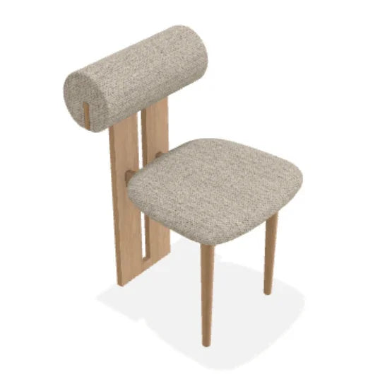 Scaun Hippo din stejar cu sezut din tesatura Savanna - Norr11 - PARIS14A.RO