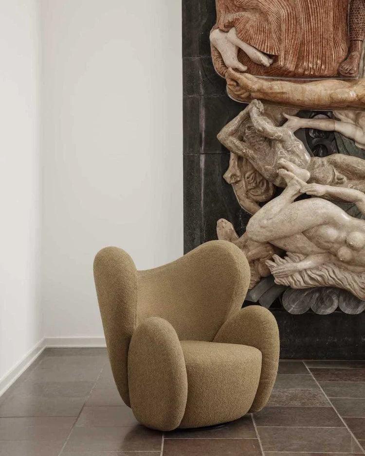 Scaun Lounge Big Big cu tapiterie din tesatura Sheepskin - Norr11 - PARIS14A.RO