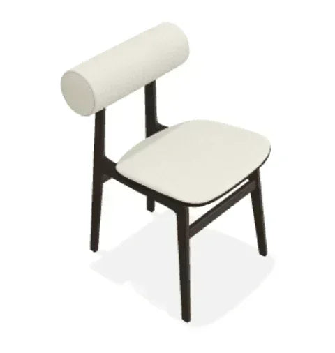 Scaun Totem din stejar cu tapiterie sezut si spatar din piele Envy - Norr11 - PARIS14A.RO