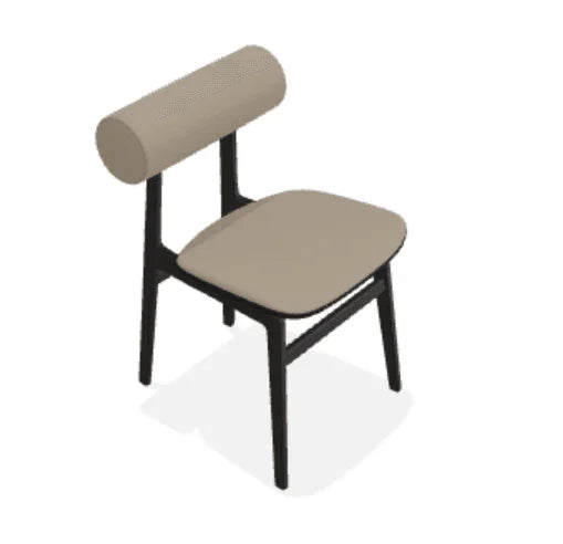 Scaun Totem din stejar cu tapiterie sezut si spatar din piele Spectrum - Norr11 - PARIS14A.RO