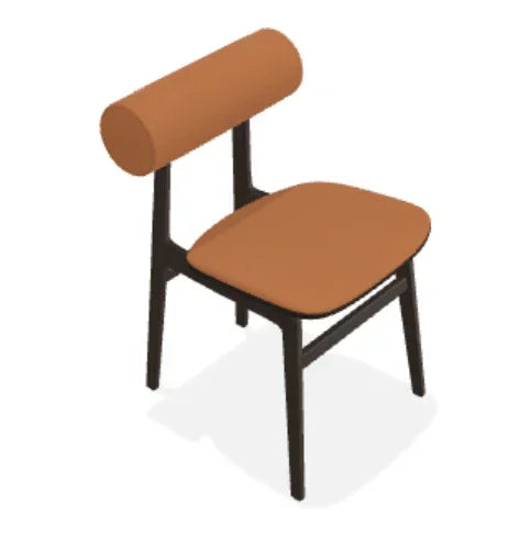 Scaun Totem din stejar cu tapiterie sezut si spatar din piele Terra - Norr11 - PARIS14A.RO