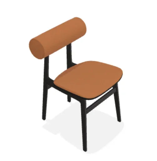 Scaun Totem din stejar cu tapiterie sezut si spatar din piele Terra - Norr11 - PARIS14A.RO