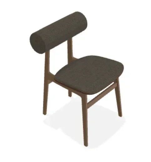 Scaun Totem din stejar cu tapiterie sezut si spatar din tesatura Ismay - Norr11 - PARIS14A.RO