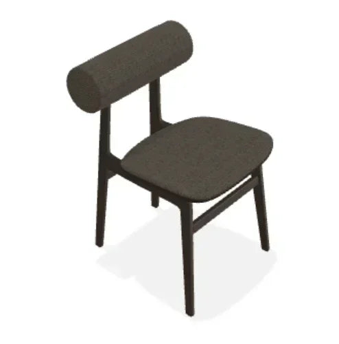 Scaun Totem din stejar cu tapiterie sezut si spatar din tesatura Ismay - Norr11 - PARIS14A.RO