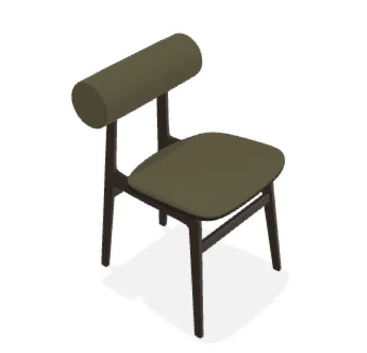 Scaun Totem din stejar cu tapiterie sezut si spatar din tesatura Moss - Norr11 - PARIS14A.RO