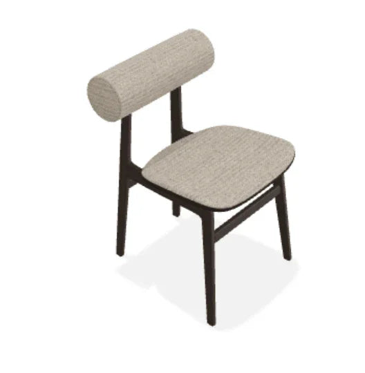 Scaun Totem din stejar cu tapiterie sezut si spatar din tesatura Savanna - Norr11 - PARIS14A.RO