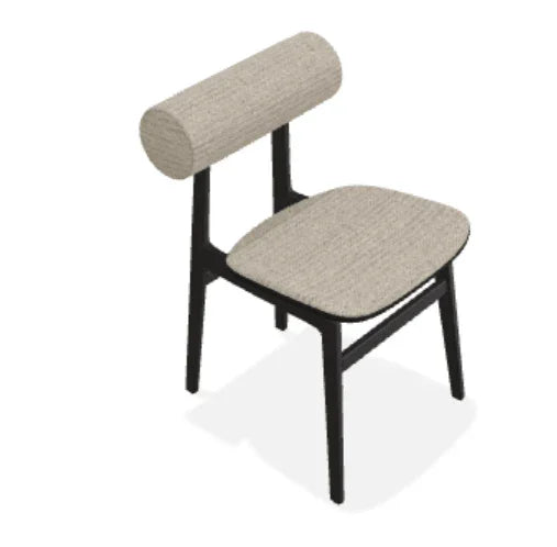 Scaun Totem din stejar cu tapiterie sezut si spatar din tesatura Savanna - Norr11 - PARIS14A.RO