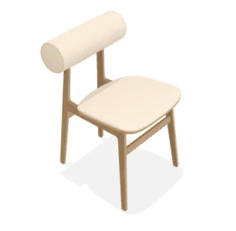 Scaun Totem din stejar cu tapiterie sezut si spatar din tesatura Steelcut Trio - Norr11 - PARIS14A.RO