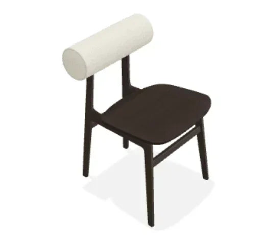 Scaun Totem din stejar cu tapiterie spatar din piele Envy - Norr11 - PARIS14A.RO