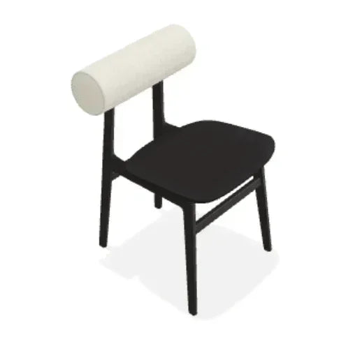 Scaun Totem din stejar cu tapiterie spatar din piele Envy - Norr11 - PARIS14A.RO