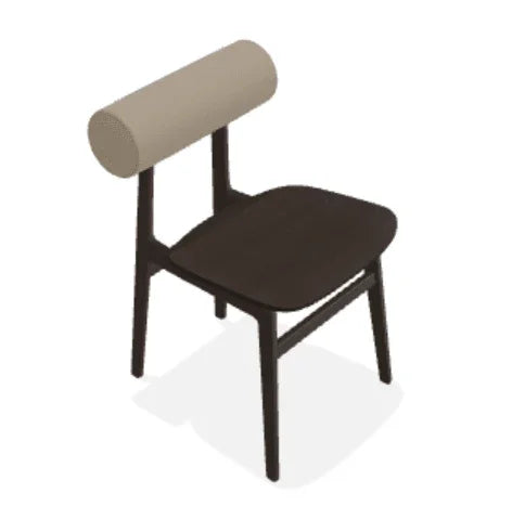 Scaun Totem din stejar cu tapiterie spatar din piele Spectrum - Norr11 - PARIS14A.RO