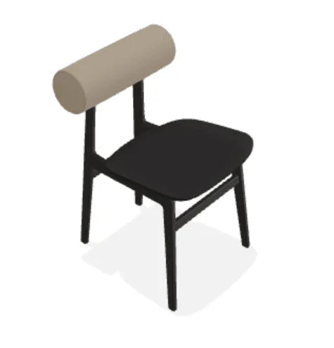 Scaun Totem din stejar cu tapiterie spatar din piele Spectrum - Norr11 - PARIS14A.RO